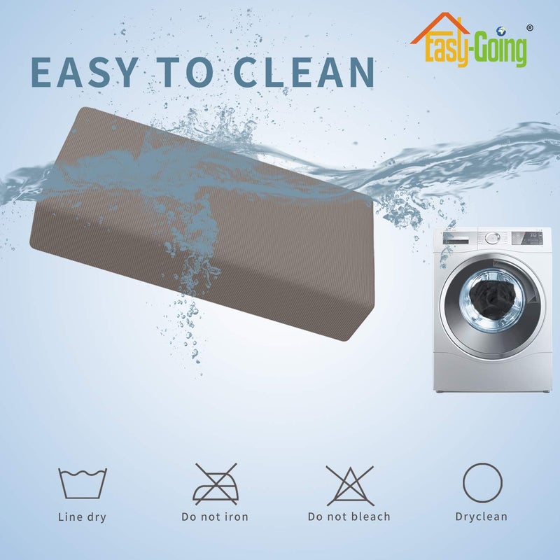 Easy-Going Stretch Ottoman Cover Folding Storage Stool Furniture Protector Soft Rectangle slipcover with Elastic Bottom (XX-Large,Taupe) - Image 5